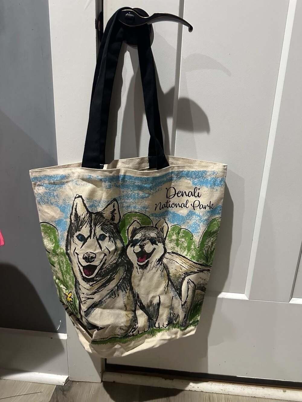Denali National Park Siberian Husky Art Print Canvas Tote Bag